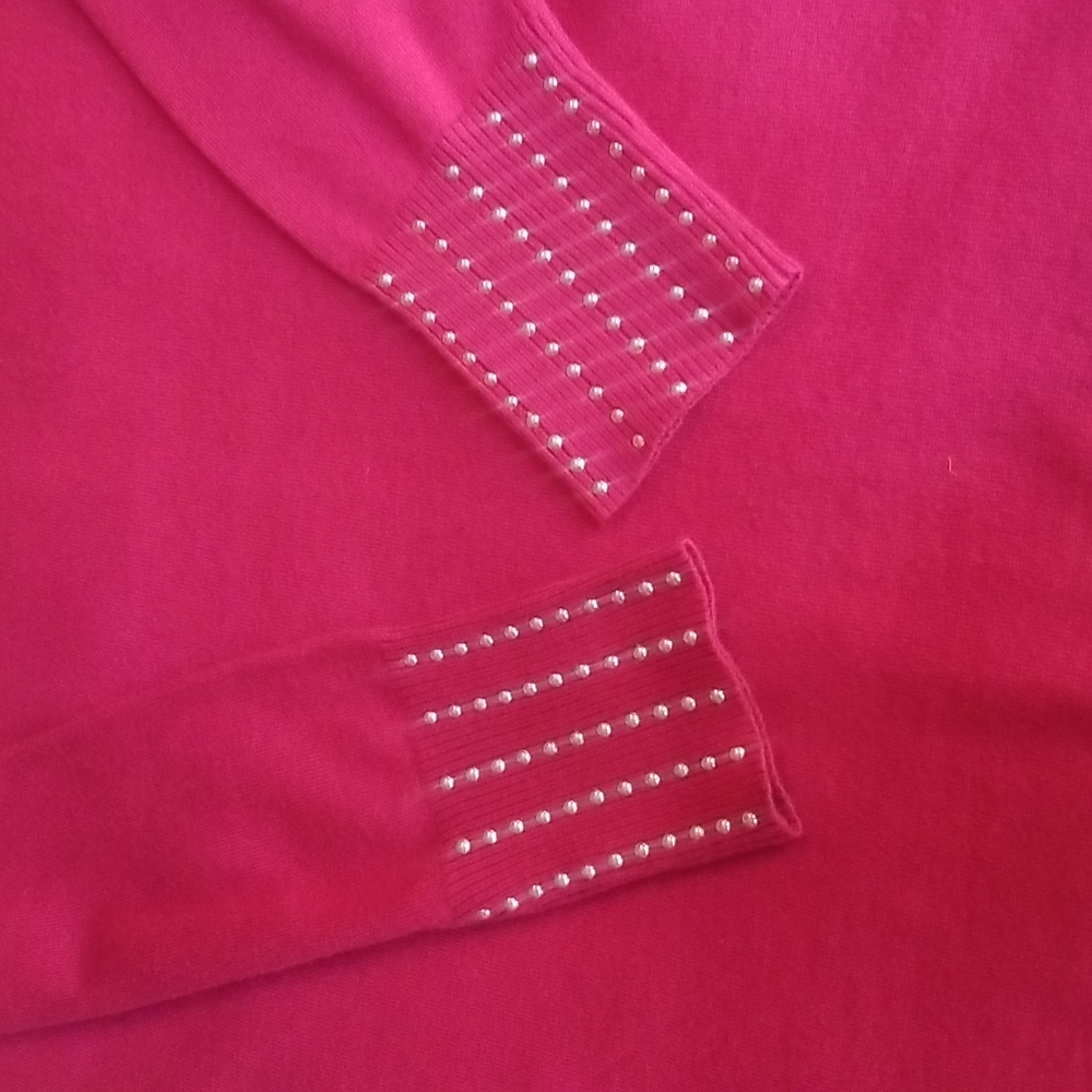 Questians Sweater Raspberry Size Large - image 7